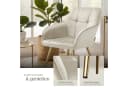 tectake Esszimmerstuhl Marilyn Samt Beige Gold Set 4 St Bild 5