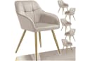 tectake Esszimmerstuhl Marilyn Set 6-tlg. Taupe Samtoptik Gold Bild 3