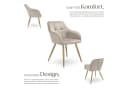 tectake Esszimmerstuhl Marilyn Set 6-tlg. Taupe Samtoptik Gold Bild 4