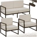 tectake Garten-Loungeset 4-tlg. Pulverbeschichteter Stahl Bild 1