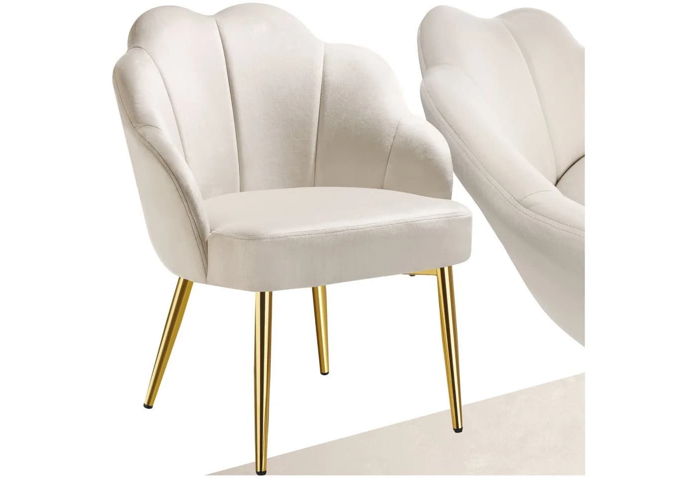 tectake Cocktailsessel Hellen Samt Gold - Bild 3