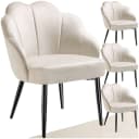 tectake Cocktailsessel Hellen Schwarz Samt (4er Set) Bild 1