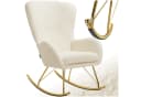 tectake Schaukelstuhl Swing Beige/Gold mit abnehmbarem Polster Bild 3