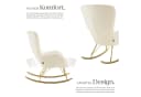 tectake Schaukelstuhl Swing Beige/Gold mit abnehmbarem Polster Bild 4
