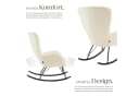 tectake Schaukelstuhl Swing Beige/Schwarz mit abnehmbarem Polster Bild 4