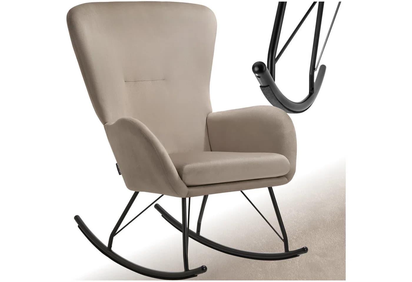 TECTAKE Schaukelstuhl Relaxsessel Swing mit Stahlkufen und dicker Polsterung - Bild 3
