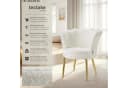 tectake Sessel Stella Kunstfell Creme Gold Dicke Polsterung Bild 2