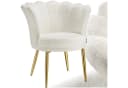tectake Sessel Stella Kunstfell Creme Gold Dicke Polsterung Bild 3