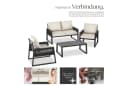 tectake Gartenlounge-Set 4-tlg. Grau Rope-Design Aluminium Bild 3