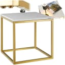 tectake Beistelltisch Alysia Modern Marmoroptik Gold Bild 1
