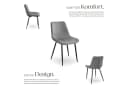 TECTAKE Esszimmerstuhl Monroe gepolstert grau Samtoptik 8er Set Bild 3