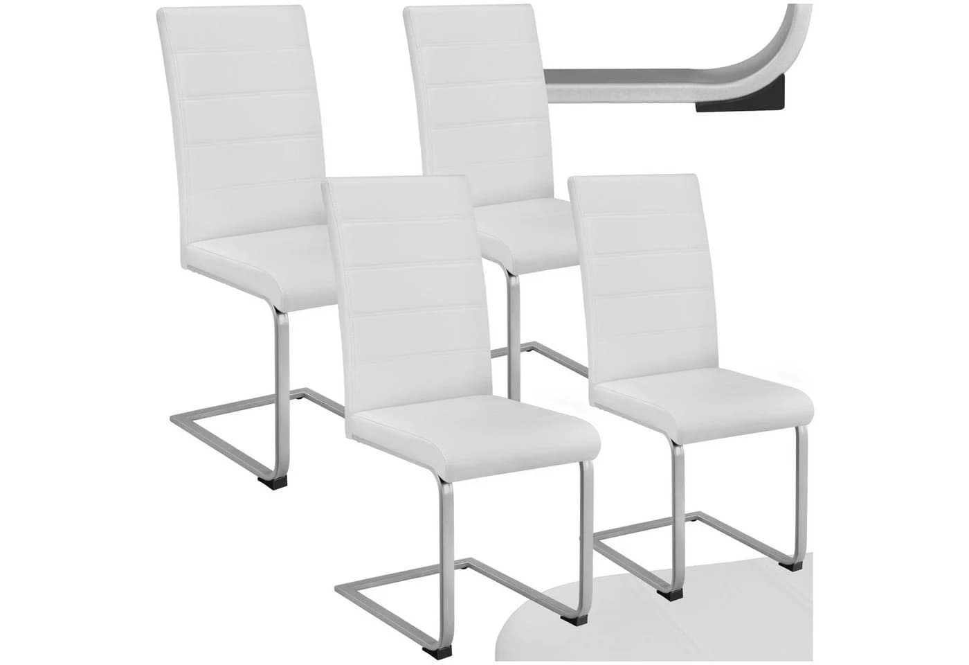 tectake Esszimmerstuhl Schwingstühle, gepolstert mit Kunstlederbezug, 4er Set - Bild 2