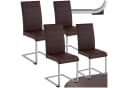 TECTAKE Esszimmerstuhl Schwingstuhl Set 4-tlg. Braun Kunstleder Bild 2