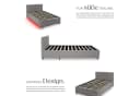 tectake Polsterbett Dunkelgrau mit LED & Stauraum Bild 4