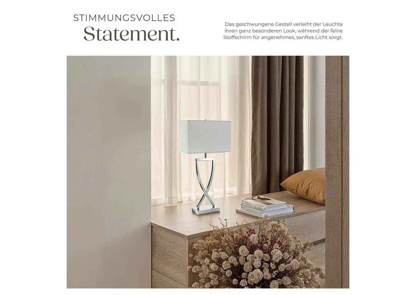 TECTAKE Schreibtischlampe Avina Modernes Design Chromfarben - Bild 3