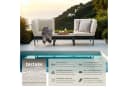 tectake Gartenlounge-Set 3-tlg. Aluminium Grau mit verstellbarer Lehne Bild 2