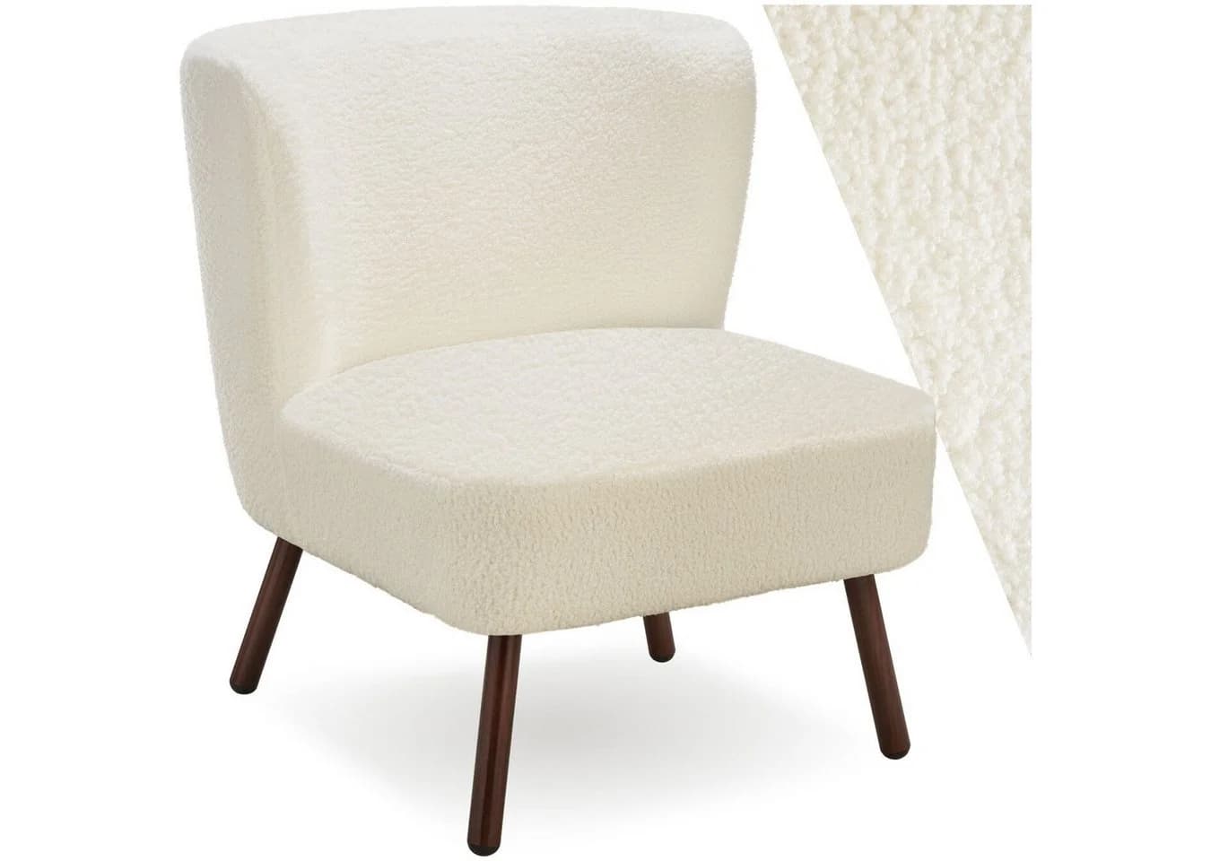 tectake Teddy-Cocktailsessel Bouclé-Bezug - Bild 3
