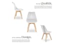 TECTAKE Esszimmerstuhl Frederikke Weiß 2er Set Ergonomisch Bild 3