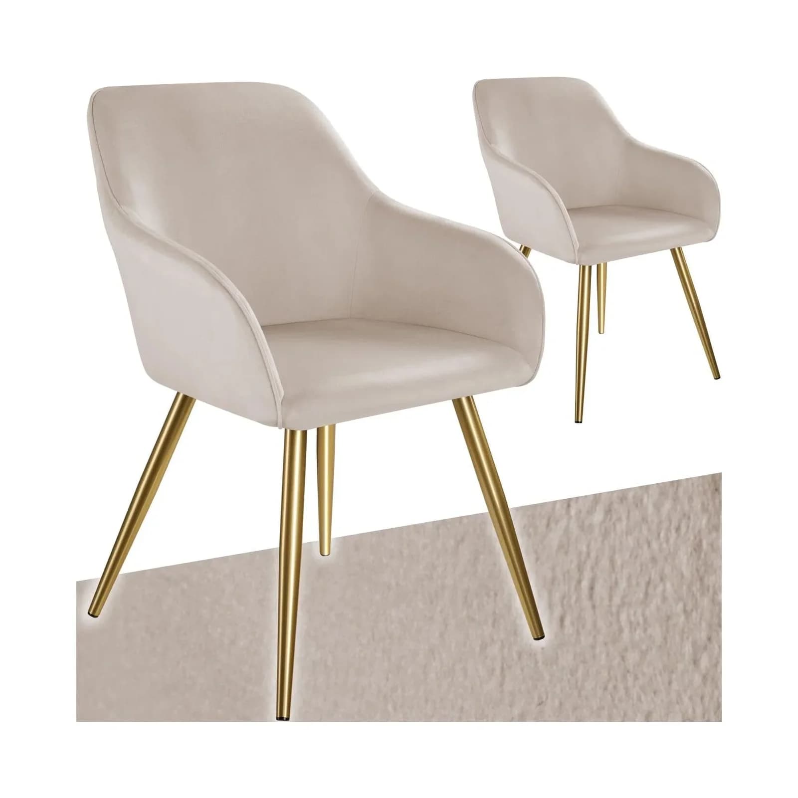 tectake Esszimmerstuhl Marilyn Set 2 St. Vielseitig Kombinierbar