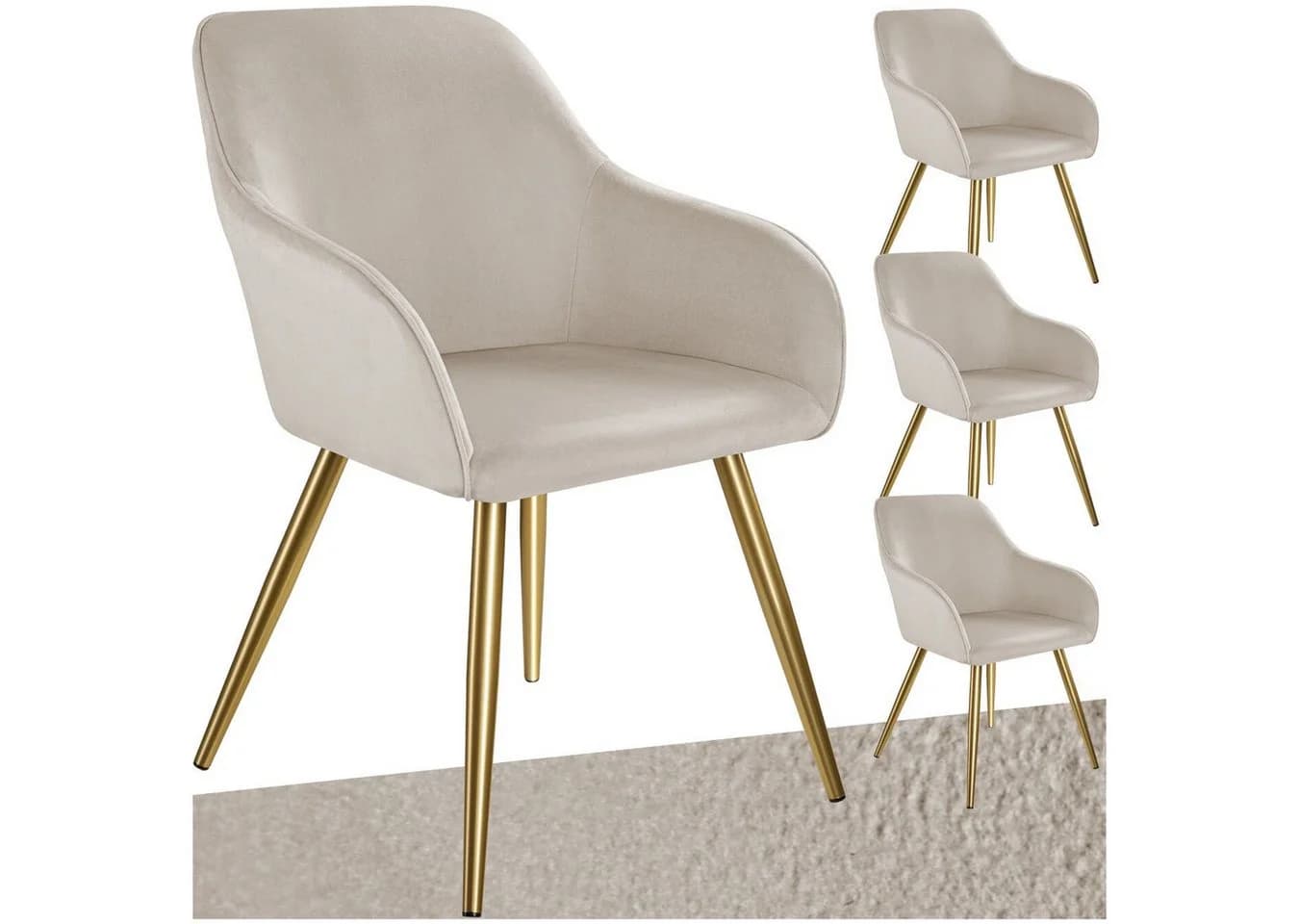 tectake Esszimmerstuhl Marilyn Set 4 St. Vielseitig Kombinierbar - Bild 3
