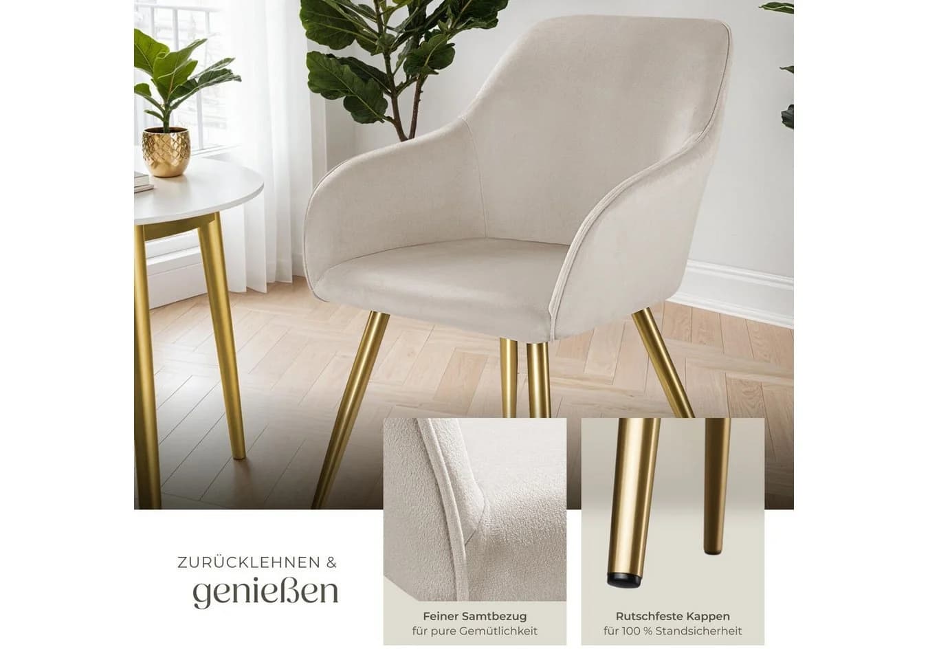 tectake Esszimmerstuhl Marilyn Set 4 St. Vielseitig Kombinierbar - Bild 5
