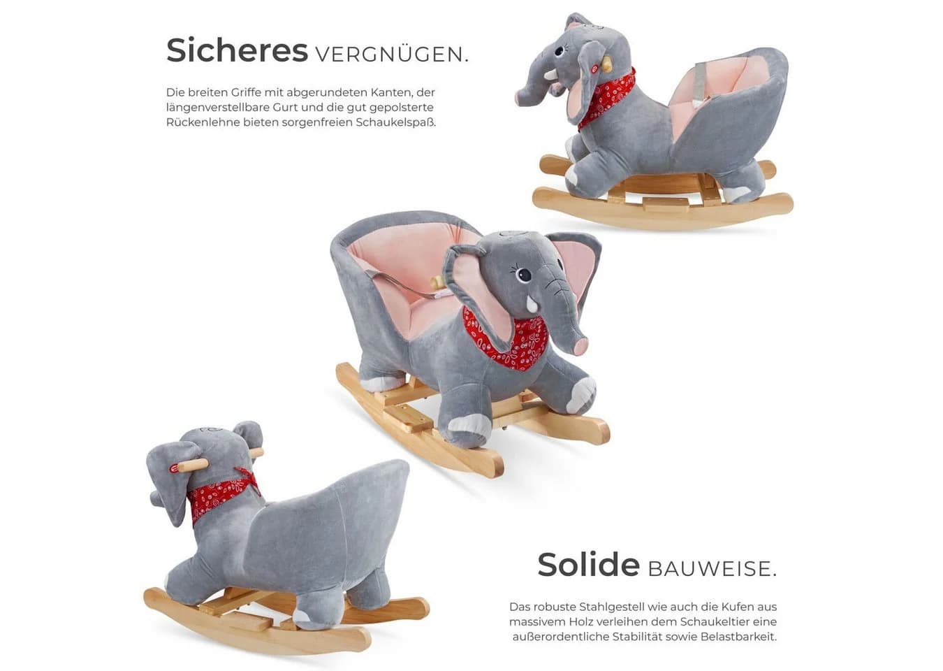 tectake Schaukelpferd Elefant mit Soundeffekt - Bild 3