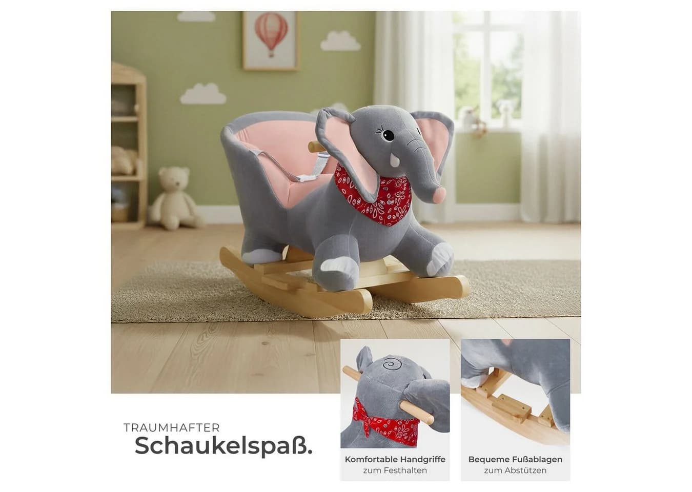 tectake Schaukelpferd Elefant mit Soundeffekt - Bild 4