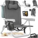 tectake Aluminium Strandstuhl klappbar mit Rucksackfunktion Bild 1