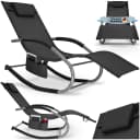 tectake Gartenliege Taya Ergonomisch Schwarz mit Kopfpolster Bild 1
