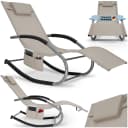 tectake Gartenliege Taya Beige Ergonomisch Mit Tasche Bild 1