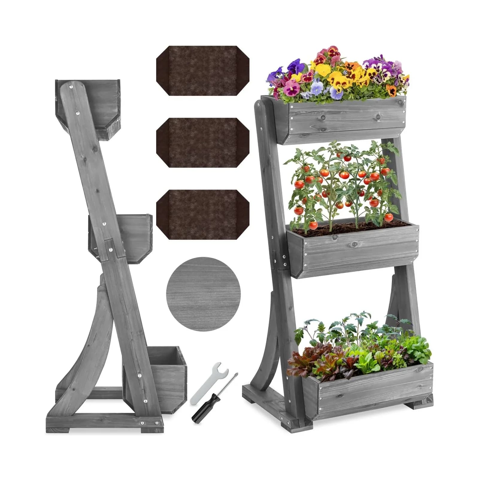 TecTake Vertikalbeet 3 Etagen Wetterfest