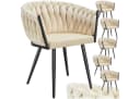 TECTAKE Esszimmerstuhl Astano 6er Set Sand Schwarz Samt Bild 2