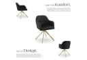 TECTAKE Samt-Drehstuhl 6er Set Schwarz/Gold mit 360° Drehfunktion Bild 3