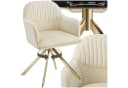 tectake Esszimmerstuhl Samt-Drehstuhl Lona Beige/Gold Bild 2