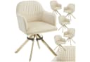 TECTAKE Samt-Drehstuhl Lona 6er Set Creme/Gold Gepolstert Bild 2
