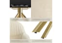 TECTAKE Samt-Drehstuhl Lona 6er Set Creme/Gold Gepolstert Bild 5