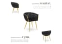 tectake Esszimmerstuhl Astano 2er Set Schwarz/Gold Samt Bild 3
