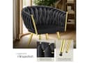tectake Esszimmerstuhl Astano 2er Set Schwarz/Gold Samt Bild 4
