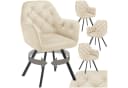 tectake Esszimmerstuhl Lucia Drehbar Samt Armlehnstuhl Beige 4er Set Bild 2