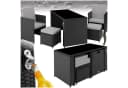 tectake Sitzgruppe Rattan 5-tlg. Schwarz/Grau mit Kissen Bild 2