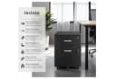 tectake Rollcontainer Vagur 2 Schubladen Schwarz Bild 1