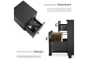 tectake Rollcontainer Vagur 2 Schubladen Schwarz Bild 3