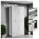 tectake Aktenschrank Cosmo Grau Stahl 2 Schubladen Bild 4