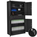tectake Aktenschrank Cosmo Schwarz mit 2 Schubladen und 2 Abteilen Bild 2