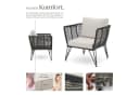 TECTAKE Garten-Loungesessel Sundo 2-tlg. Rope-Design Grau Bild 3
