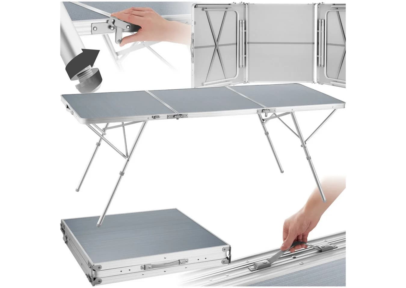 TECTAKE XXL Campingtisch Aluminium mit Klappfunktion und Tragegriff - Bild 2