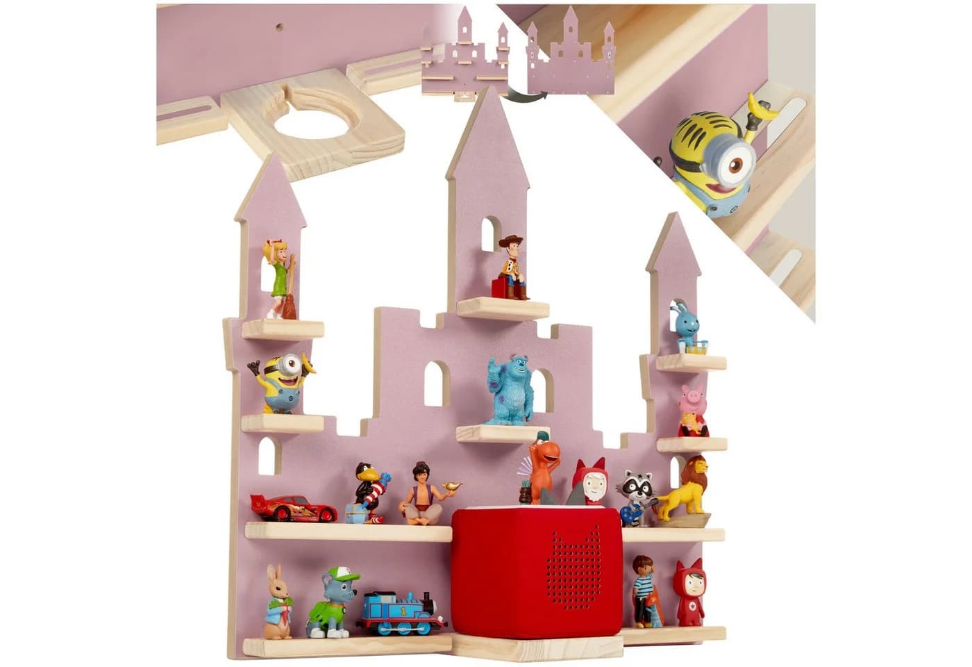 tectake Wandregal MyLittleStory Princess Castle Rosa Schloss-Design - Bild 2