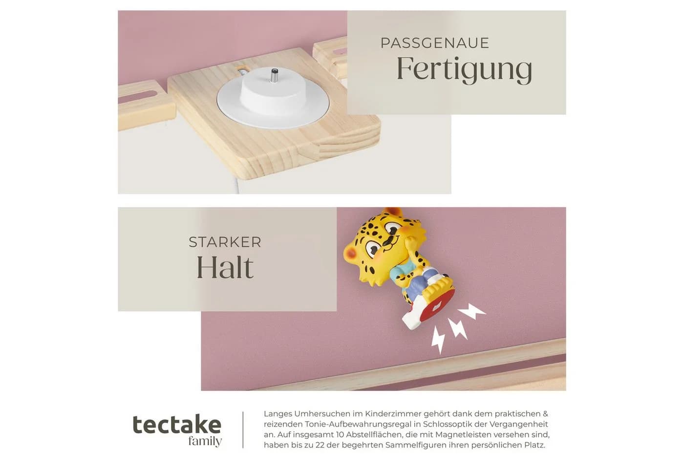 tectake Wandregal MyLittleStory Princess Castle Rosa Schloss-Design - Bild 4