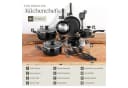 TECTAKE Topf-Set Varese 15-tlg. Aluminium Schwarz mit Antihaftbeschichtung Bild 4