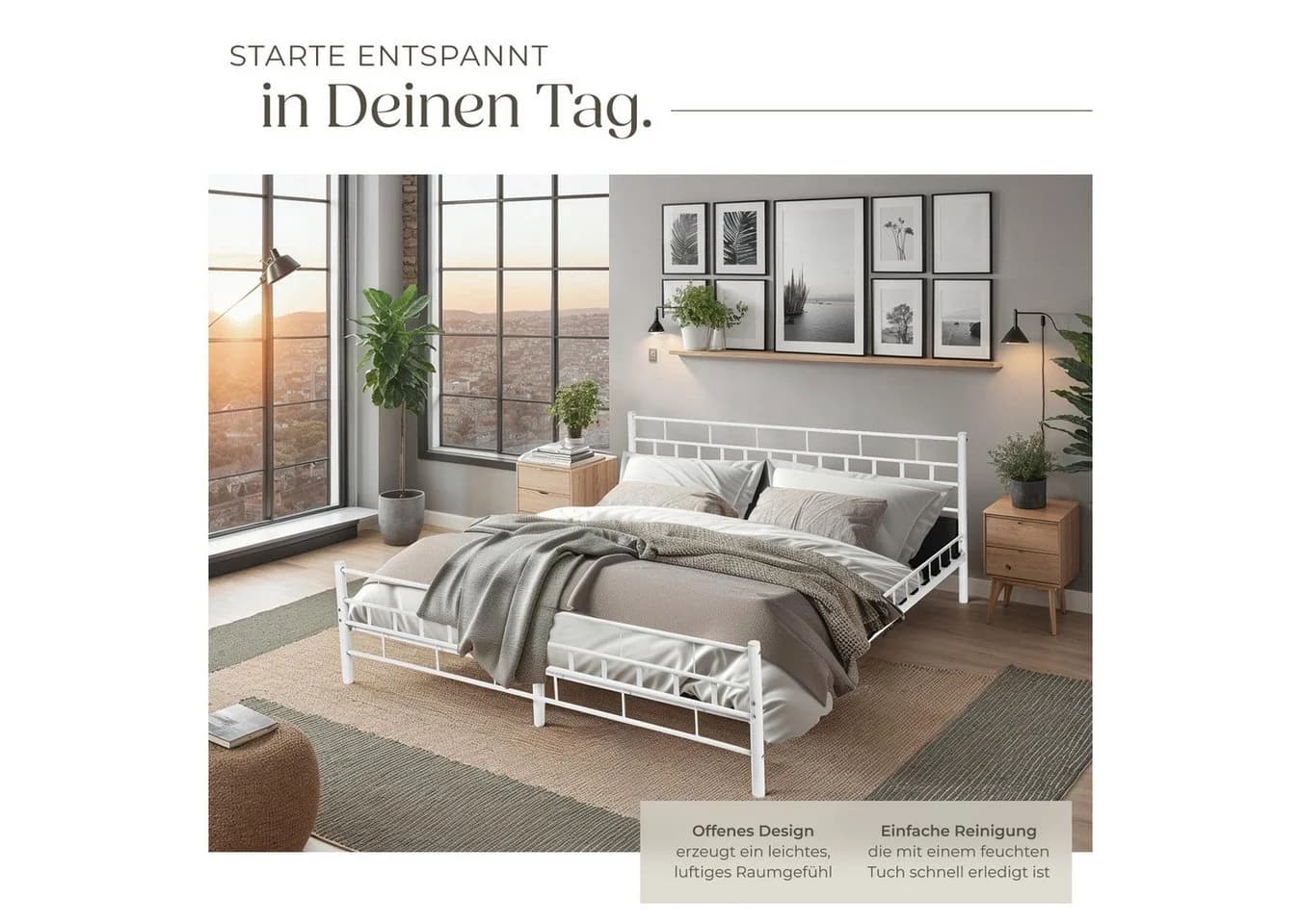 tectake Metallbett robustes Stahlgestell - Bild 4
